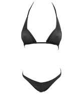 Love In Leather Spandex Fabric Womens Bikini - Black - Bras and Bra Sets